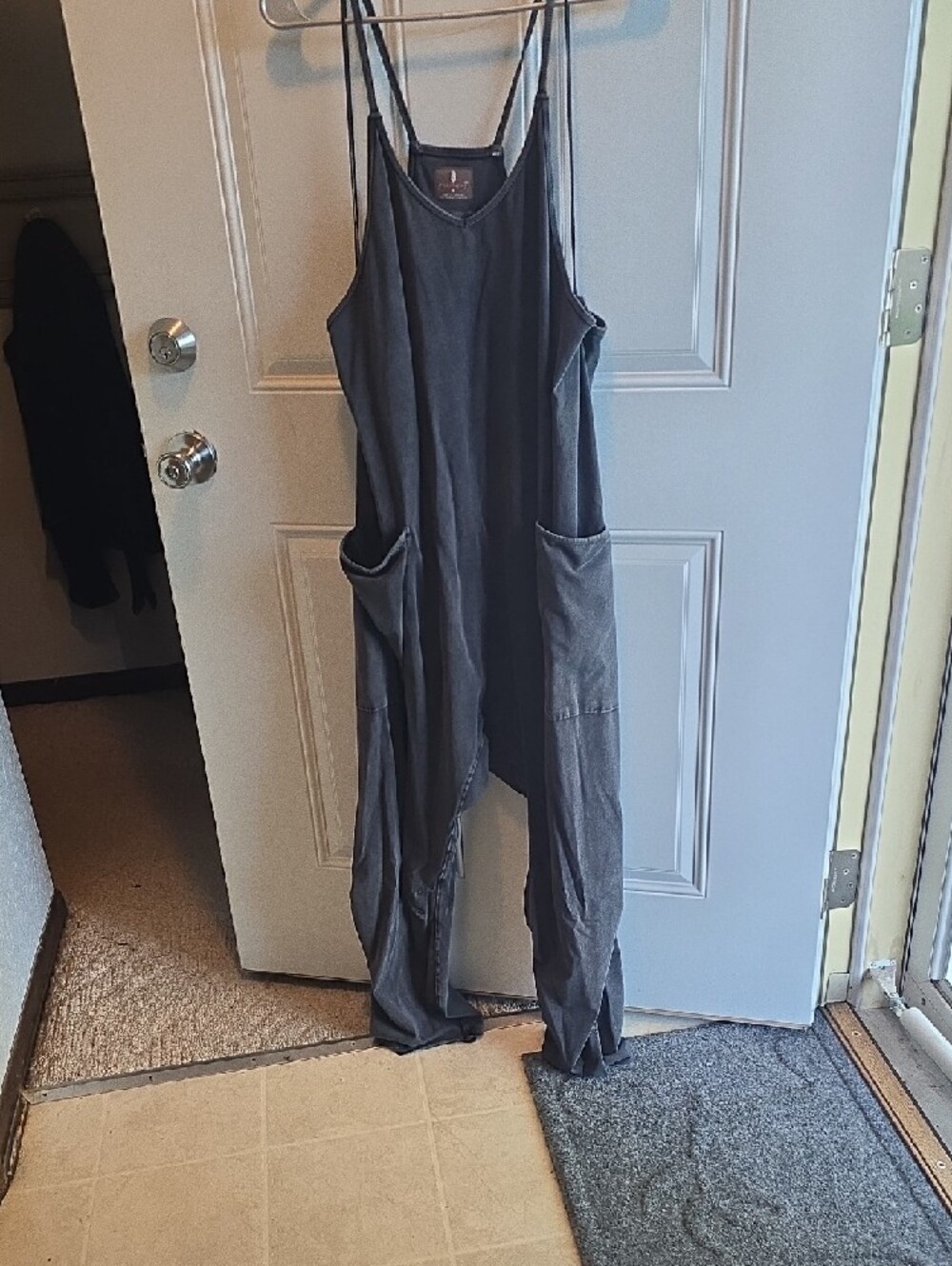 Free People Charcoal Gray Casual Loose-Fit Jumpsuit - Picture 3 of 5